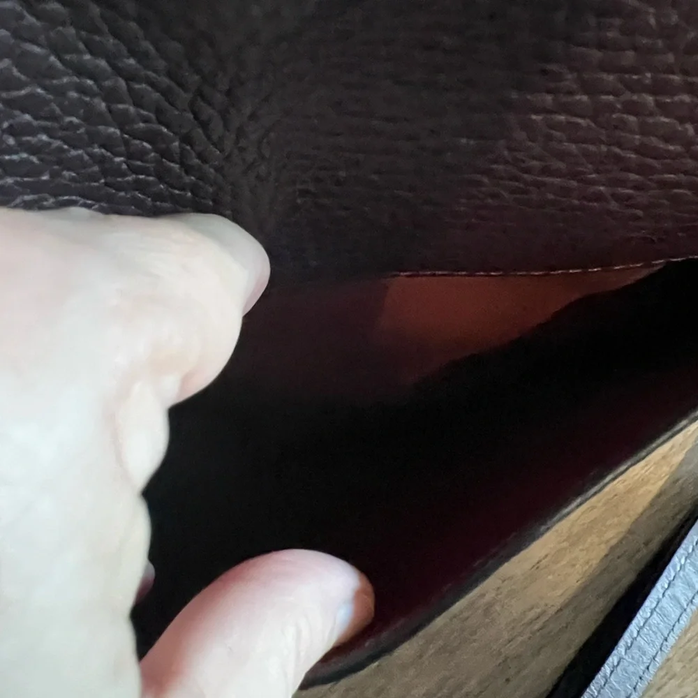 Coach Kat Saddle Bag horse and carriage motif suede pebbled leather oxblood - Picture 12 of 13
